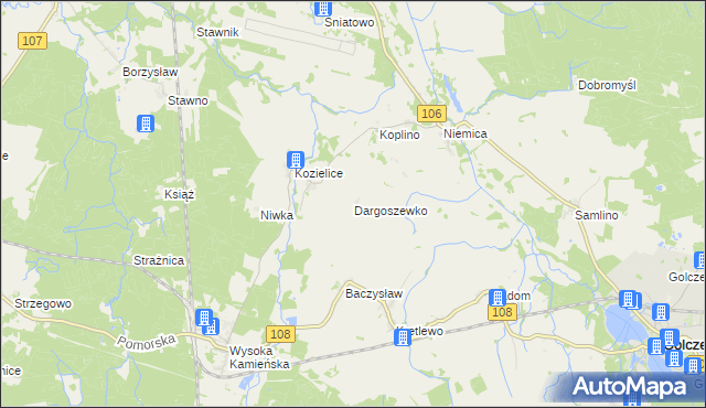 mapa Dargoszewko, Dargoszewko na mapie Targeo