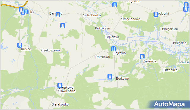 mapa Darskowo gmina Malechowo, Darskowo gmina Malechowo na mapie Targeo