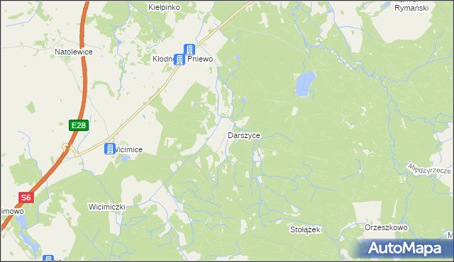 mapa Darszyce, Darszyce na mapie Targeo