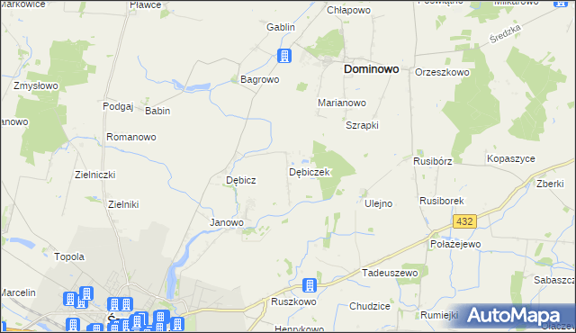 mapa Dębiczek, Dębiczek na mapie Targeo