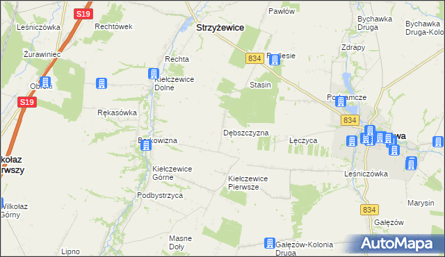 mapa Dębszczyzna, Dębszczyzna na mapie Targeo