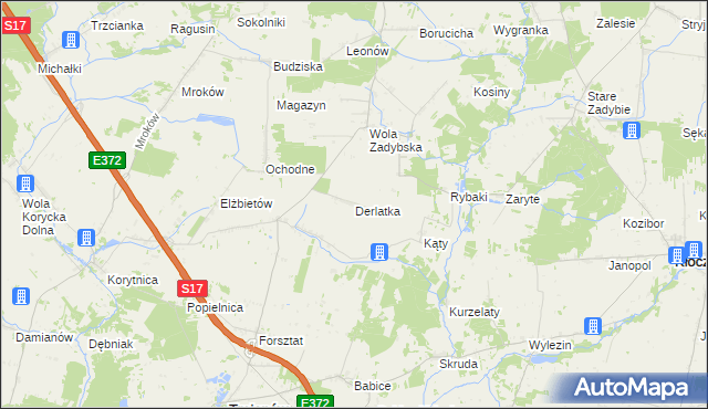 mapa Derlatka, Derlatka na mapie Targeo