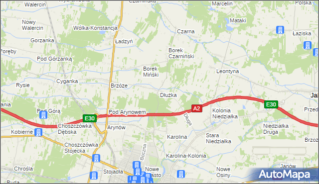mapa Dłużka, Dłużka na mapie Targeo