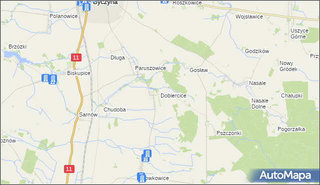 mapa Dobiercice, Dobiercice na mapie Targeo
