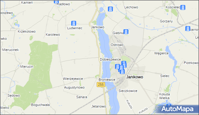 mapa Dobieszewice, Dobieszewice na mapie Targeo