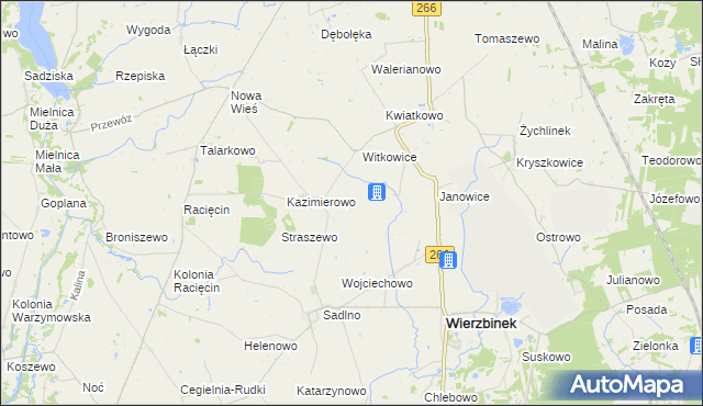 mapa Dobra Wola gmina Wierzbinek, Dobra Wola gmina Wierzbinek na mapie Targeo