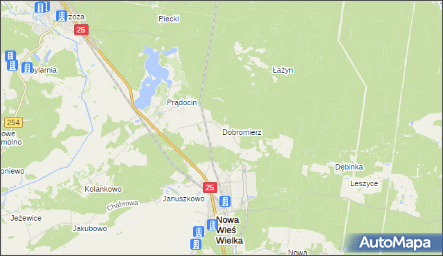mapa Dobromierz gmina Nowa Wieś Wielka, Dobromierz gmina Nowa Wieś Wielka na mapie Targeo