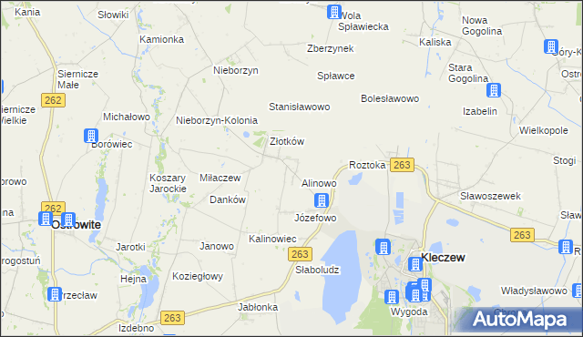 mapa Dobromyśl gmina Kleczew, Dobromyśl gmina Kleczew na mapie Targeo