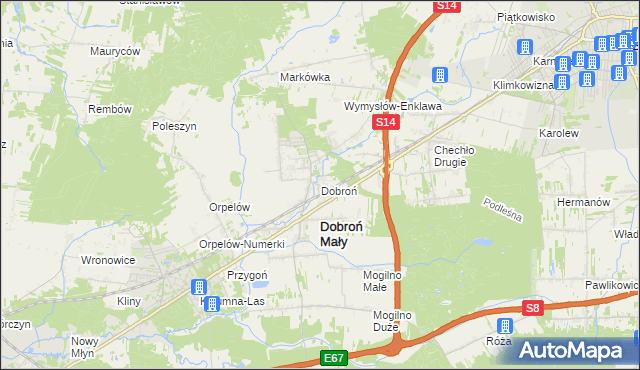 mapa Dobroń, Dobroń na mapie Targeo