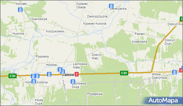 mapa Dobryń Mały, Dobryń Mały na mapie Targeo