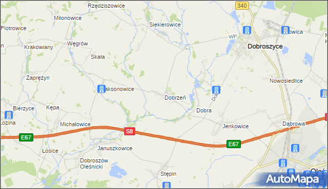mapa Dobrzeń, Dobrzeń na mapie Targeo