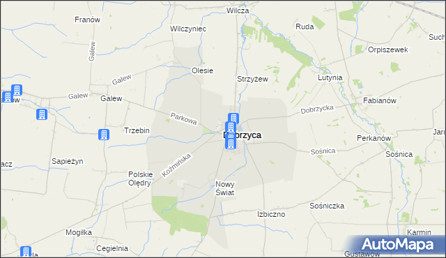 mapa Dobrzyca powiat pleszewski, Dobrzyca powiat pleszewski na mapie Targeo