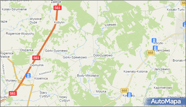 mapa Dobrzyjałowo, Dobrzyjałowo na mapie Targeo