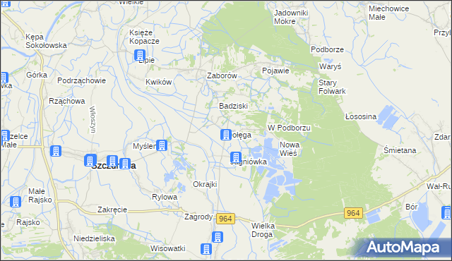 mapa Dołęga gmina Szczurowa, Dołęga gmina Szczurowa na mapie Targeo