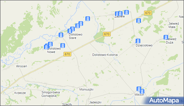 mapa Dolistowo-Kolonia, Dolistowo-Kolonia na mapie Targeo