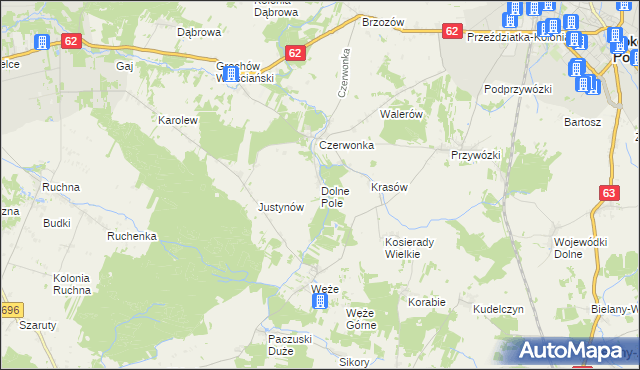 mapa Dolne Pole gmina Sokołów Podlaski, Dolne Pole gmina Sokołów Podlaski na mapie Targeo
