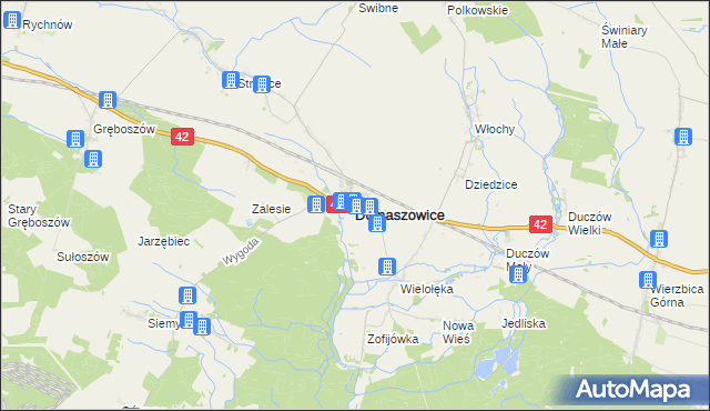 mapa Domaszowice powiat namysłowski, Domaszowice powiat namysłowski na mapie Targeo