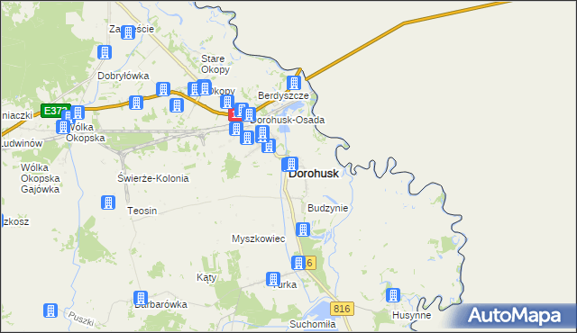 mapa Dorohusk, Dorohusk na mapie Targeo