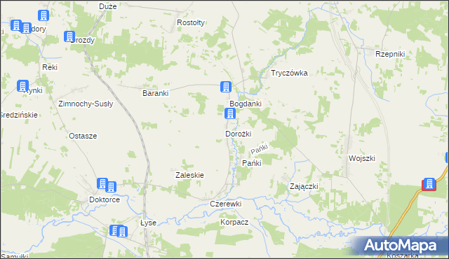 mapa Dorożki, Dorożki na mapie Targeo