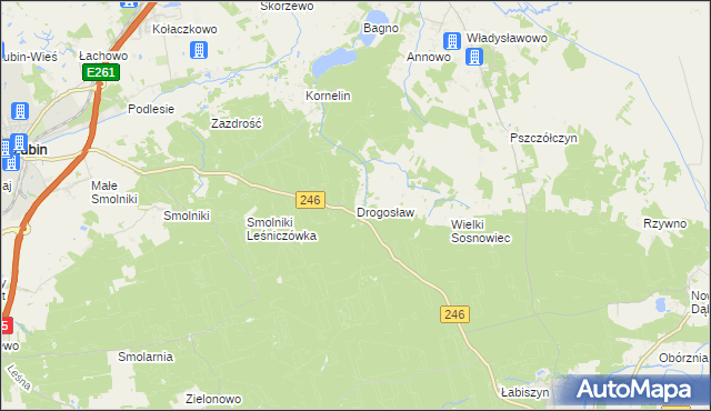 mapa Drogosław gmina Szubin, Drogosław gmina Szubin na mapie Targeo