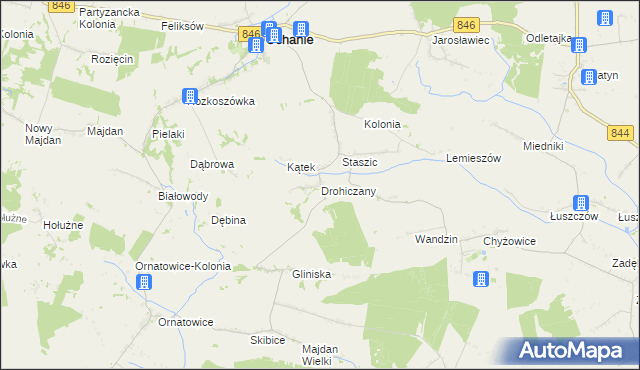 mapa Drohiczany, Drohiczany na mapie Targeo