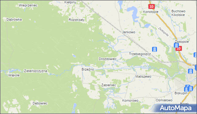 mapa Drozdowiec, Drozdowiec na mapie Targeo