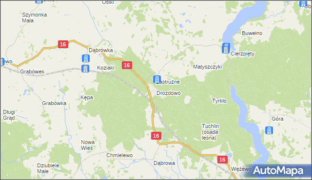 mapa Drozdowo gmina Orzysz, Drozdowo gmina Orzysz na mapie Targeo