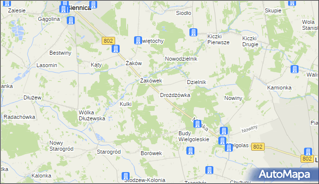 mapa Drożdżówka, Drożdżówka na mapie Targeo
