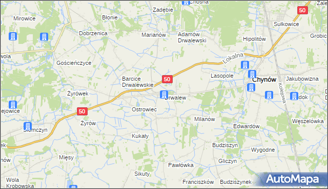 mapa Drwalew gmina Chynów, Drwalew gmina Chynów na mapie Targeo