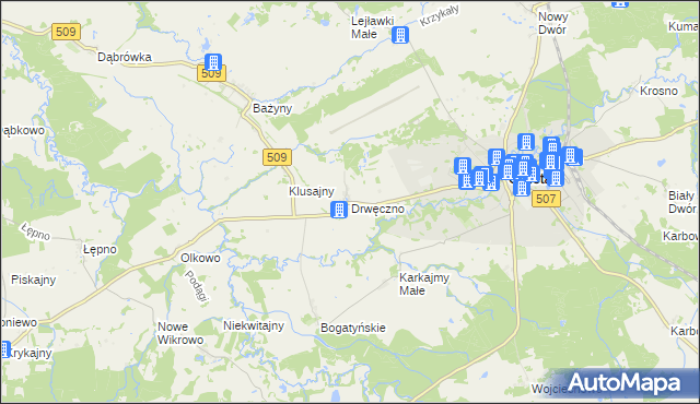 mapa Drwęczno, Drwęczno na mapie Targeo