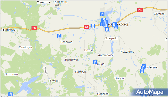 mapa Drzesz, Drzesz na mapie Targeo
