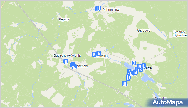 mapa Drzewica gmina Bytnica, Drzewica gmina Bytnica na mapie Targeo