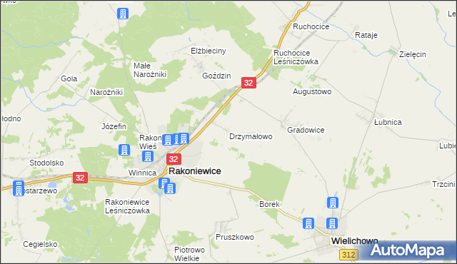 mapa Drzymałowo, Drzymałowo na mapie Targeo