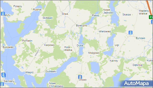 mapa Duba, Duba na mapie Targeo