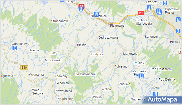 mapa Dudyńce, Dudyńce na mapie Targeo