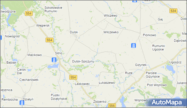 mapa Dulsk-Frankowo, Dulsk-Frankowo na mapie Targeo