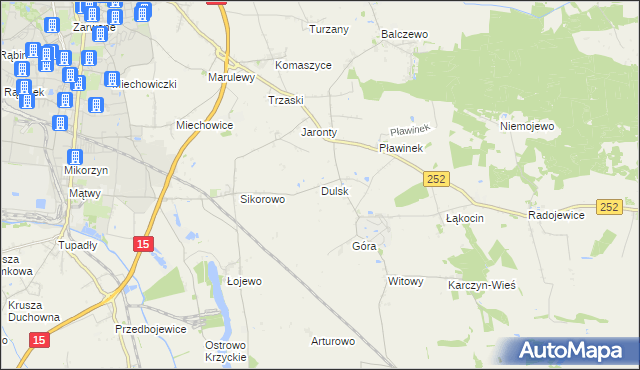 mapa Dulsk gmina Inowrocław, Dulsk gmina Inowrocław na mapie Targeo