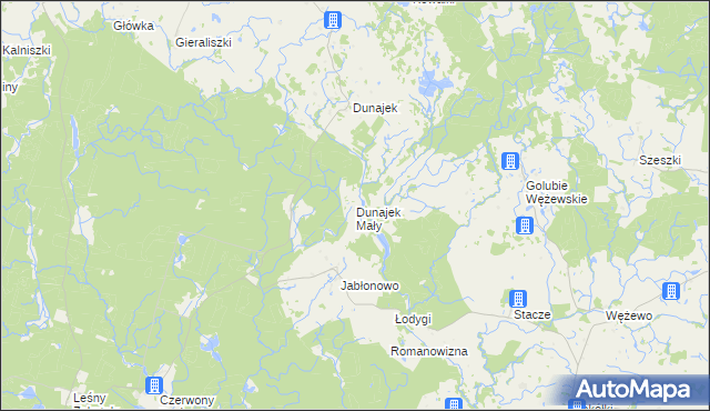 mapa Dunajek Mały, Dunajek Mały na mapie Targeo