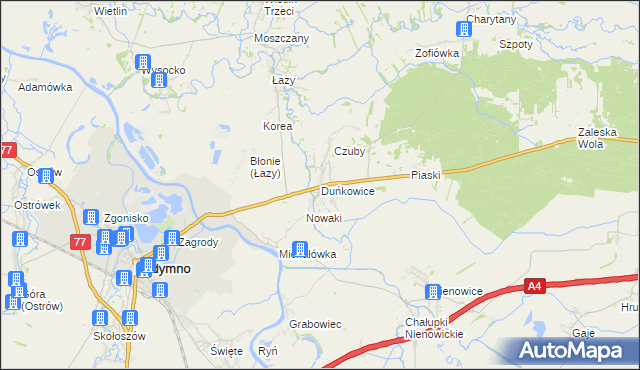 mapa Duńkowice, Duńkowice na mapie Targeo