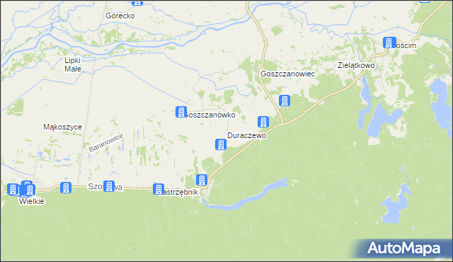 mapa Duraczewo, Duraczewo na mapie Targeo