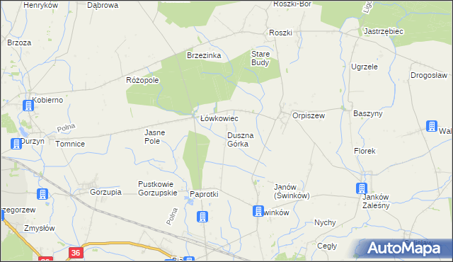 mapa Duszna Górka, Duszna Górka na mapie Targeo