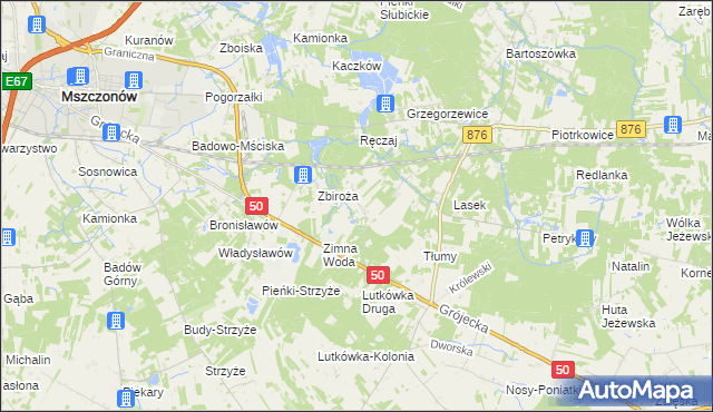 mapa Dwórzno gmina Mszczonów, Dwórzno gmina Mszczonów na mapie Targeo