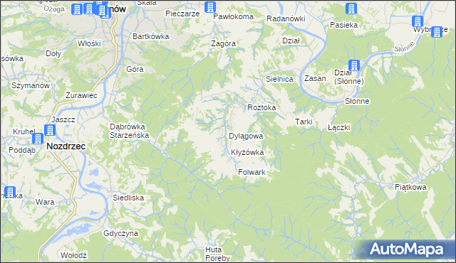 mapa Dylągowa, Dylągowa na mapie Targeo