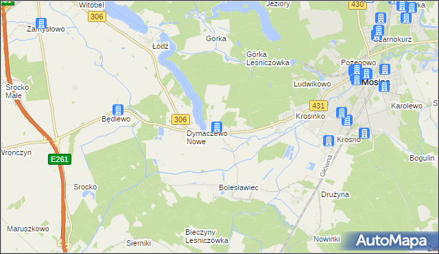 mapa Dymaczewo Stare, Dymaczewo Stare na mapie Targeo