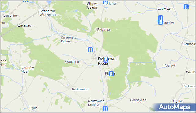 mapa Dziadowa Kłoda, Dziadowa Kłoda na mapie Targeo