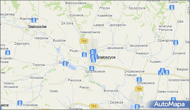 mapa Działoszyce, Działoszyce na mapie Targeo