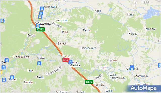 mapa Dziechciniec, Dziechciniec na mapie Targeo