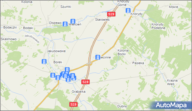 mapa Dziecinne, Dziecinne na mapie Targeo