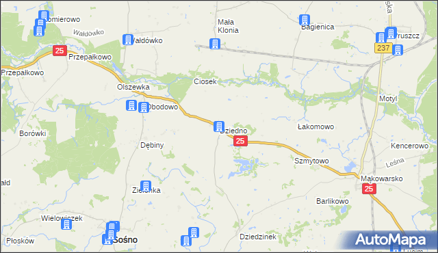 mapa Dziedno, Dziedno na mapie Targeo