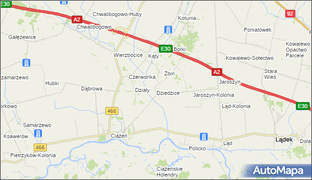mapa Dziedzice gmina Lądek, Dziedzice gmina Lądek na mapie Targeo